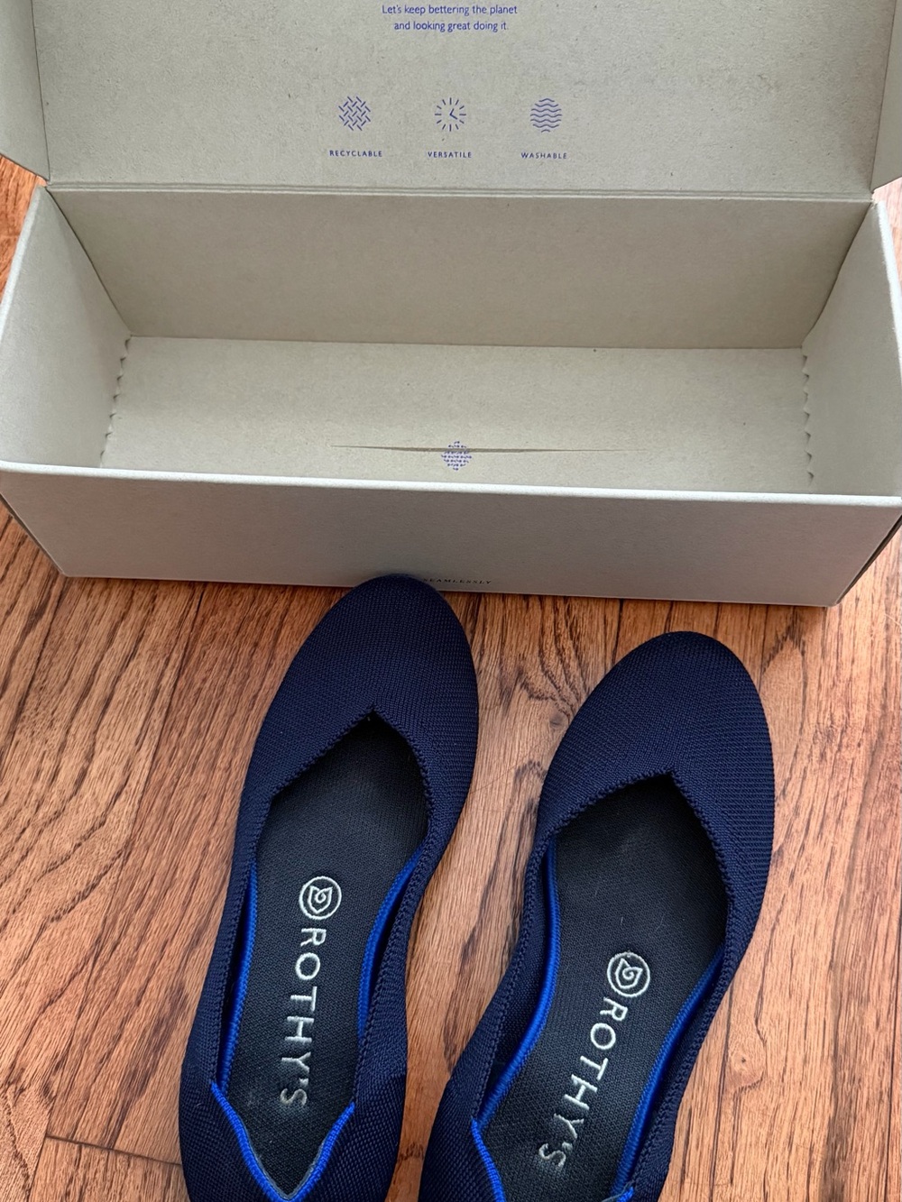 Rothy's Navy Blue Knit Flats
